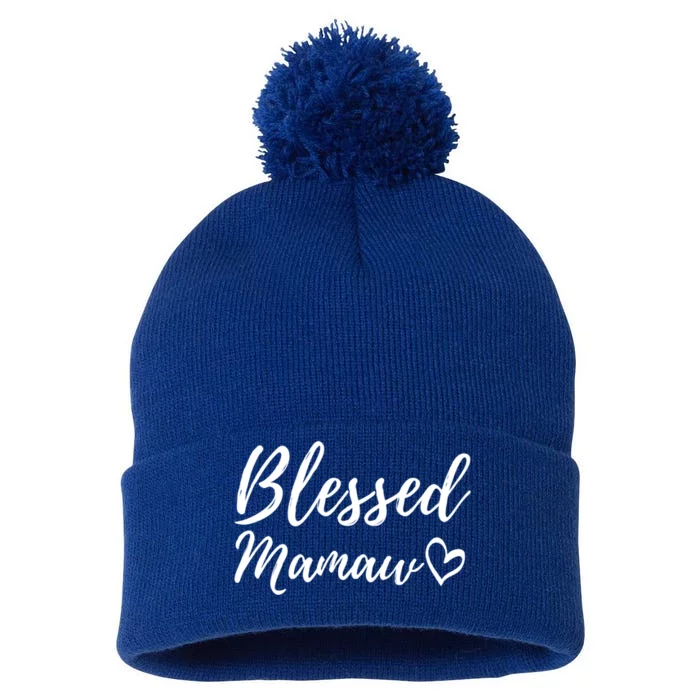 Blessed Mamaw Gift Christmas Family Matching Thanksgiving Cool Gift Pom Pom 12in Knit Beanie