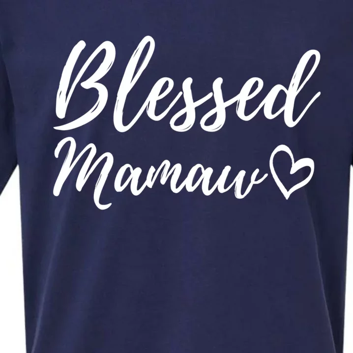 Blessed Mamaw Gift Christmas Family Matching Thanksgiving Cool Gift Sueded Cloud Jersey T-Shirt