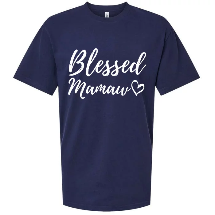 Blessed Mamaw Gift Christmas Family Matching Thanksgiving Cool Gift Sueded Cloud Jersey T-Shirt