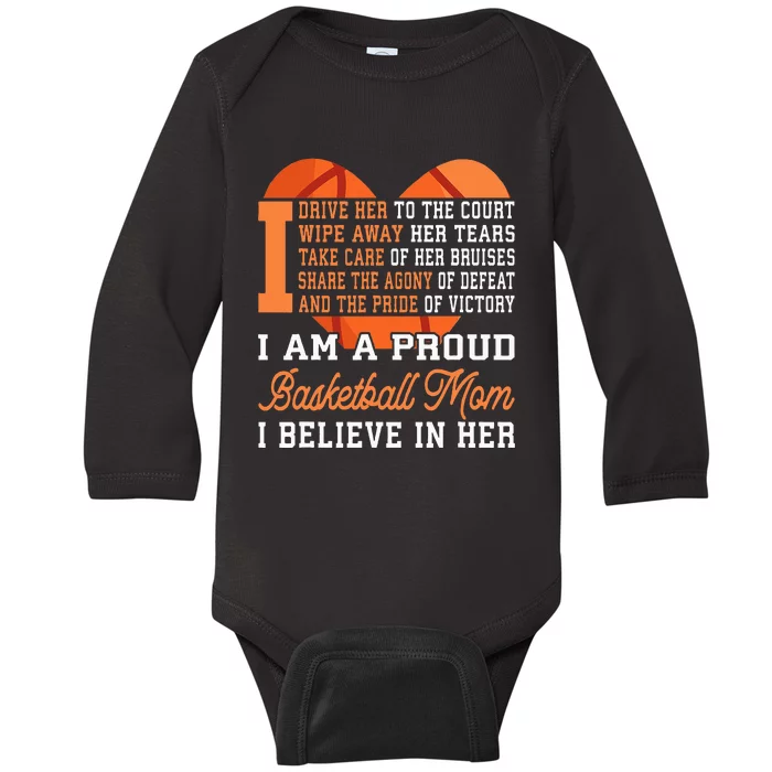 Basketball Mom Game Day Outfit Mothers Day Gift Baby Long Sleeve Bodysuit