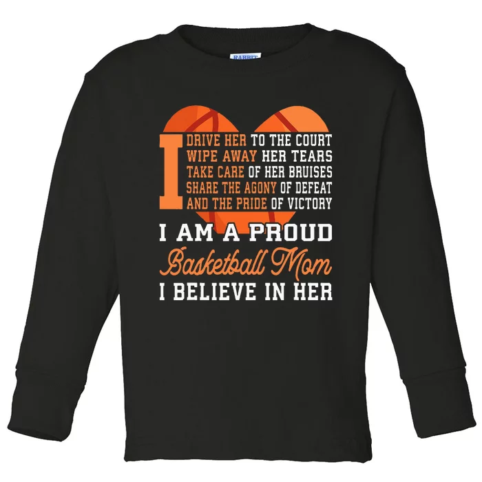 Basketball Mom Game Day Outfit Mothers Day Gift Toddler Long Sleeve Shirt