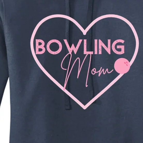 Bowling Mom Gift Cute Bowling GIfts Pink Bowling Ball Women's Pullover Hoodie