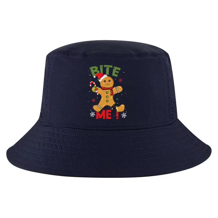 Bite Me Gingerbread Man Funny Cookie Christmas Gifts For Cool Comfort Performance Bucket Hat