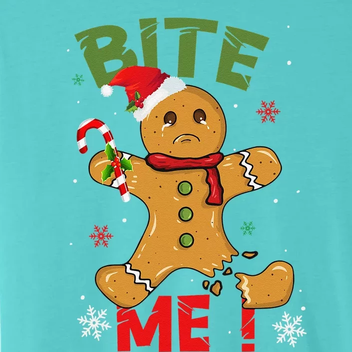 Bite Me Gingerbread Man Funny Cookie Christmas Gifts For ChromaSoft Performance T-Shirt