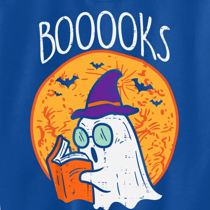 Boooks Moon Ghost Reading Halloween Bookworm Librarian Book Cool Gift Kids Sweatshirt