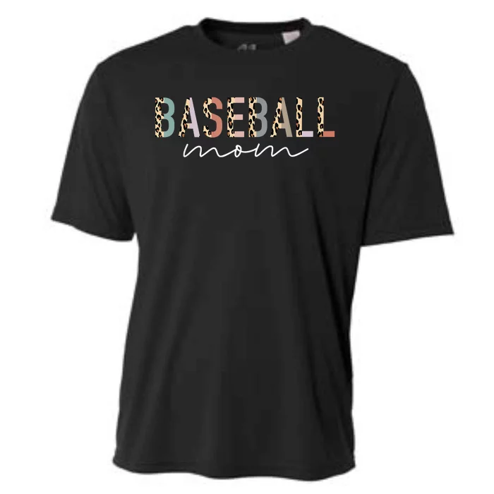 Baseball Mom Gifts Leopard Print Baseball Mama Mother's Day Cooling Performance Crew T-Shirt