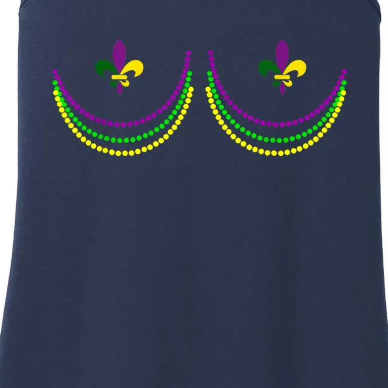 Boobshirt Mardi Gras 2024 Funny Beads Boobs Outline Ladies Essential Tank