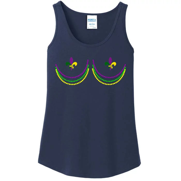 Boobshirt Mardi Gras 2024 Funny Beads Boobs Outline Ladies Essential Tank