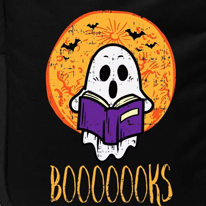 Boooks Moon Ghost Reading Halloween Bookworm Librarian Book Impact Tech Backpack