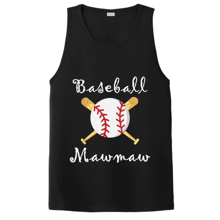 Baseball Mawmaw Grandsons Game Day Gifts To Cheer Grandma Performance Tank