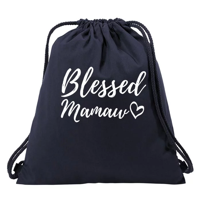 Blessed Mamaw Gift Christmas Family Matching Thanksgiving Gift Drawstring Bag