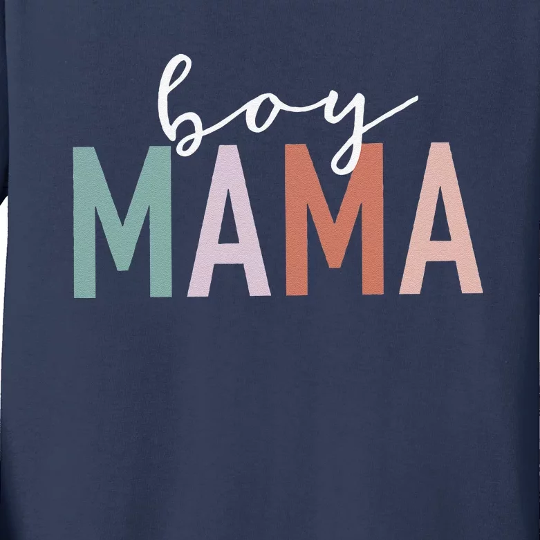 Boy Mama Gifts For Mother Mom Of Boy Leopard Print Kids Long Sleeve Shirt