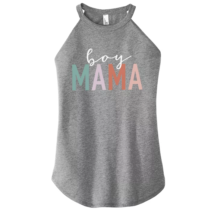 Boy Mama Gifts For Mother Mom Of Boy Leopard Print Women’s Perfect Tri Rocker Tank