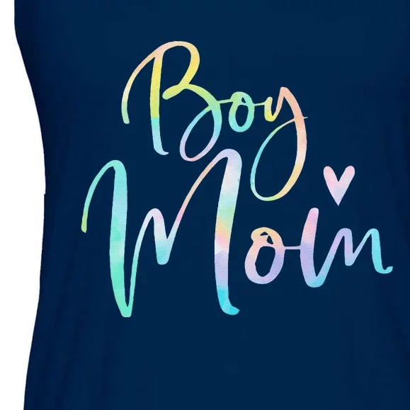 Boy Mom Gifts For Mother Mama Of Boy Tie Dye Ladies Essential Flowy Tank