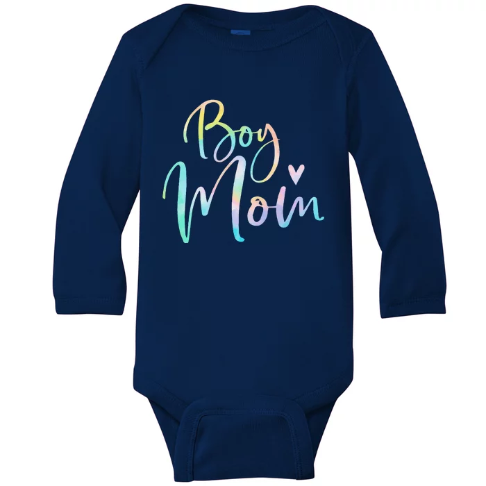 Boy Mom Gifts For Mother Mama Of Boy Tie Dye Baby Long Sleeve Bodysuit