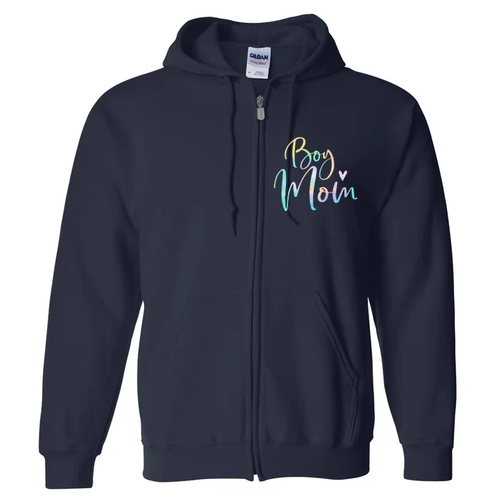 Boy Mom Gifts For Mother Mama Of Boy Tie Dye Full Zip Hoodie