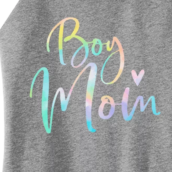 Boy Mom Gifts For Mother Mama Of Boy Tie Dye Women’s Perfect Tri Rocker Tank