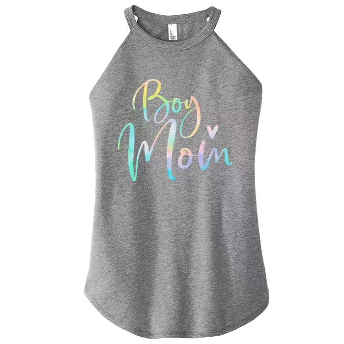 Boy Mom Gifts For Mother Mama Of Boy Tie Dye Women’s Perfect Tri Rocker Tank