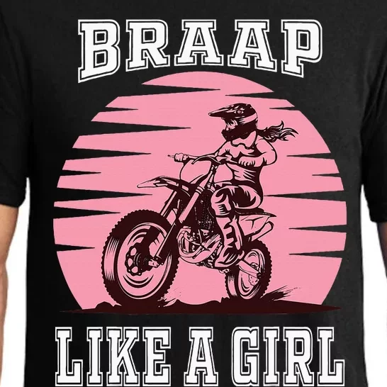 Braap Motorcycle Girl Motocross Dirt Bike Pajama Set