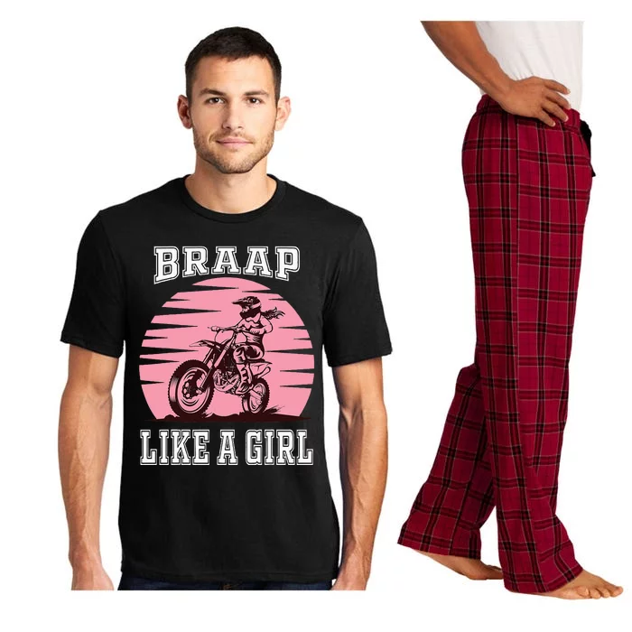 Braap Motorcycle Girl Motocross Dirt Bike Pajama Set