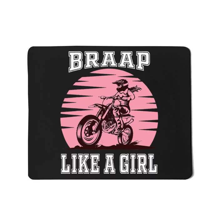 Braap Motorcycle Girl Motocross Dirt Bike Mousepad