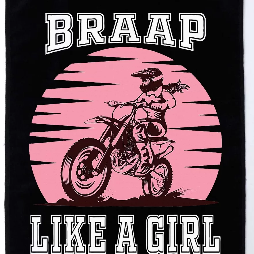 Braap Motorcycle Girl Motocross Dirt Bike Platinum Collection Golf Towel