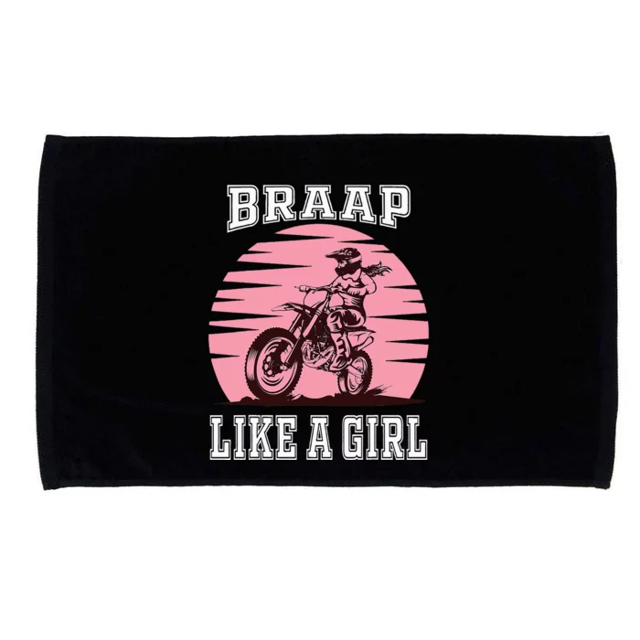 Braap Motorcycle Girl Motocross Dirt Bike Microfiber Hand Towel