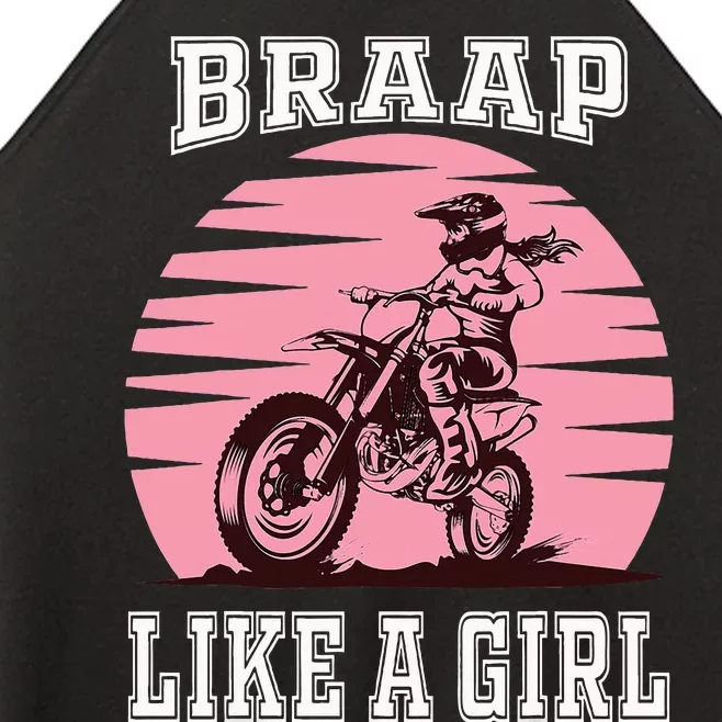 Braap Motorcycle Girl Motocross Dirt Bike Women’s Perfect Tri Rocker Tank