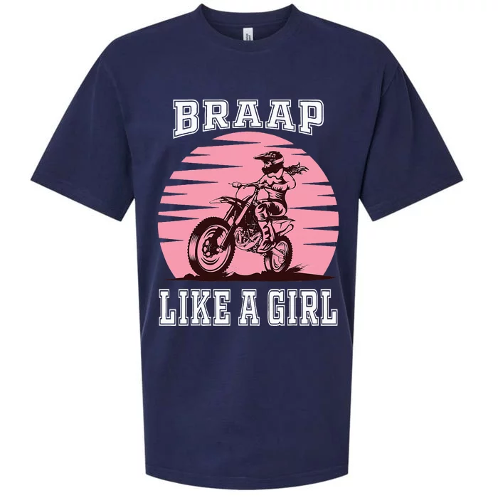 Braap Motorcycle Girl Motocross Dirt Bike Sueded Cloud Jersey T-Shirt