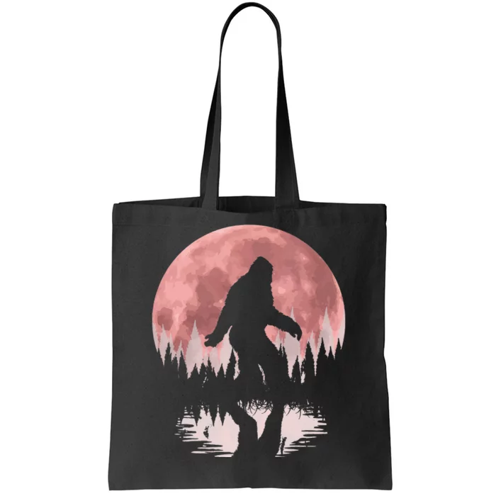 Bigfoot Moon Graphic Night Forest! Cool Sasquatch Tote Bag