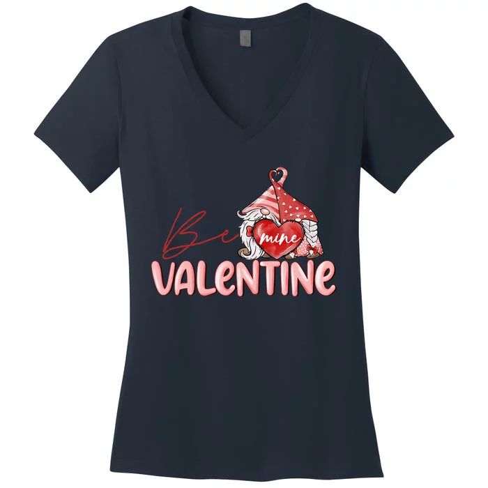 Be Mine Gnomes Happy Valentines Day Gnomes Couple Matching Women's V-Neck T-Shirt