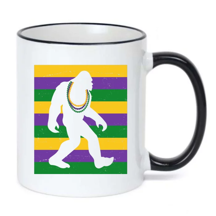 Bigfoot Mardi Gras Festive Black Color Changing Mug