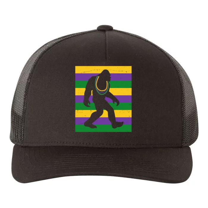 Bigfoot Mardi Gras Festive Yupoong Adult 5-Panel Trucker Hat