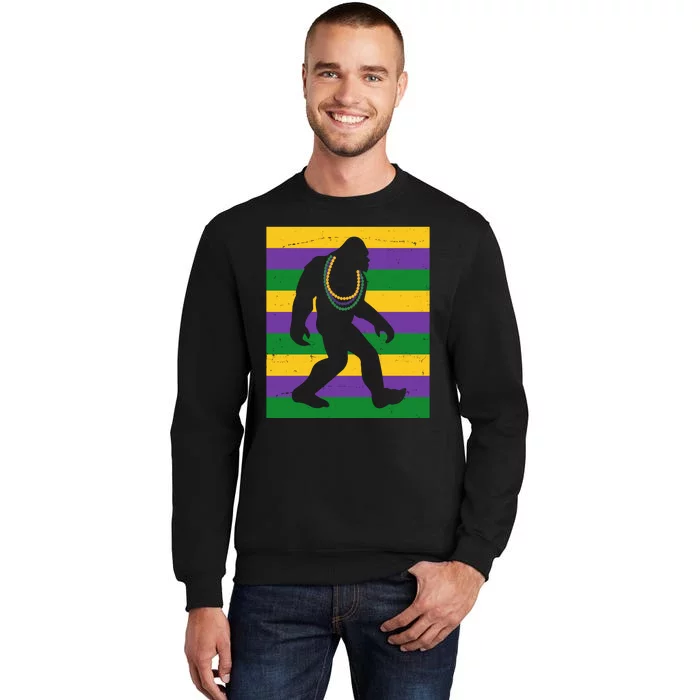 Bigfoot Mardi Gras Festive Sweatshirt