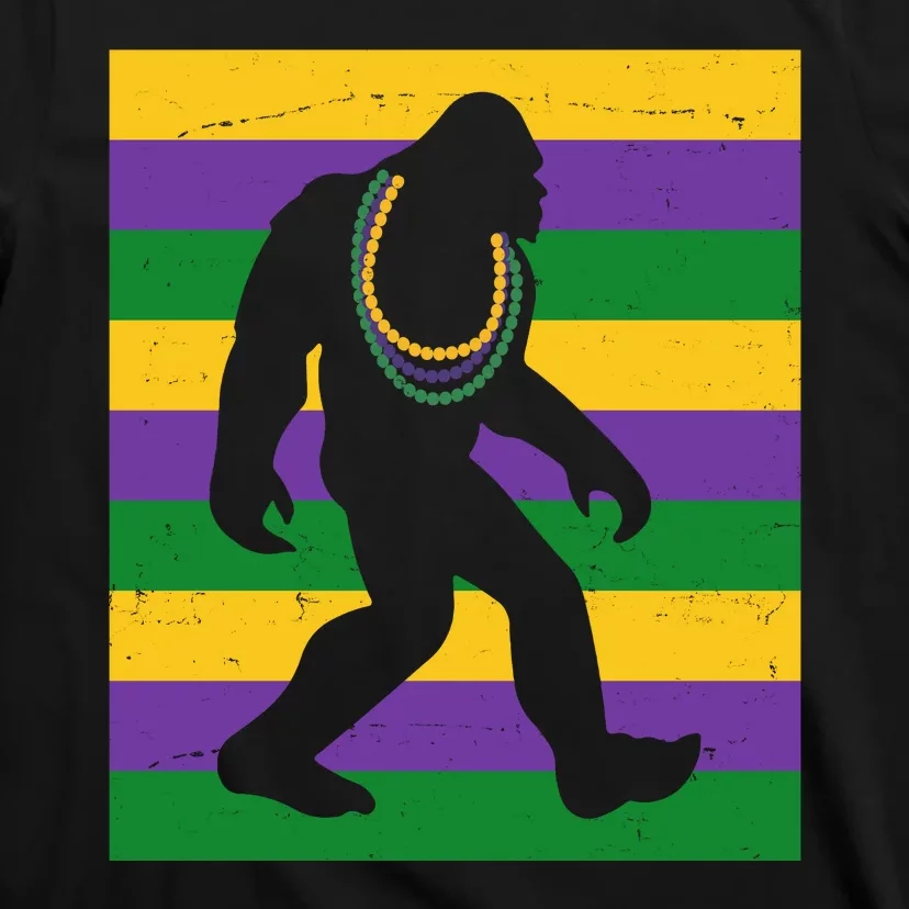 Bigfoot Mardi Gras Festive T-Shirt