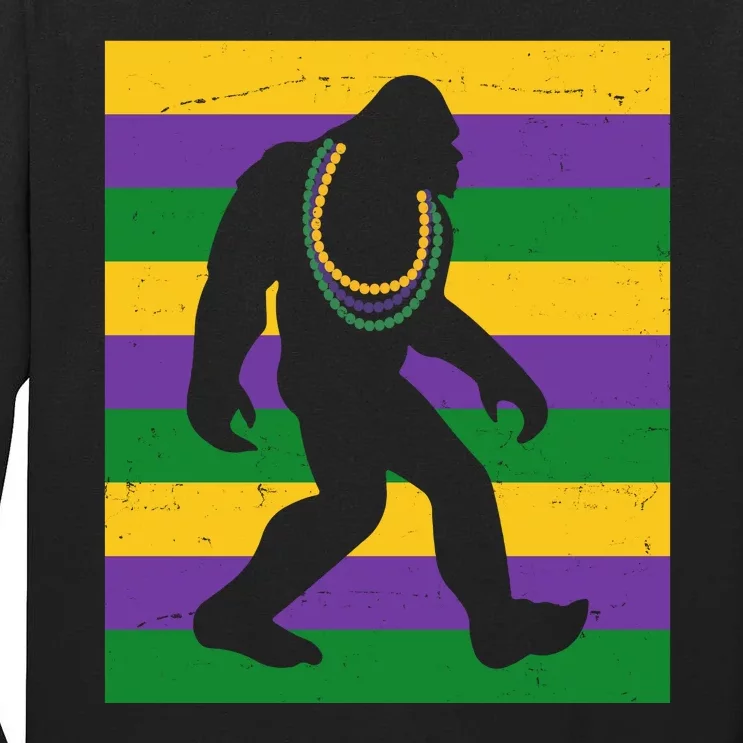 Bigfoot Mardi Gras Festive Tall Long Sleeve T-Shirt