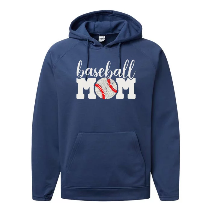 Baseball Mom Gift Cheering Mother Of Outfit Cool Gift Performance Fleece Hoodie