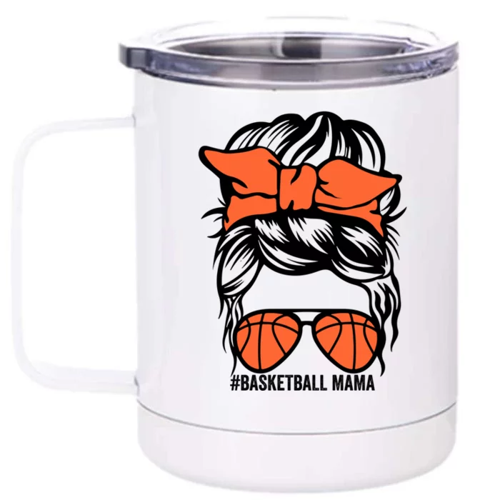 Basketball Mama Great Gift Baketpall Lover Player Mom Graphic Gift Front & Back 12oz Stainless Steel Tumbler Cup