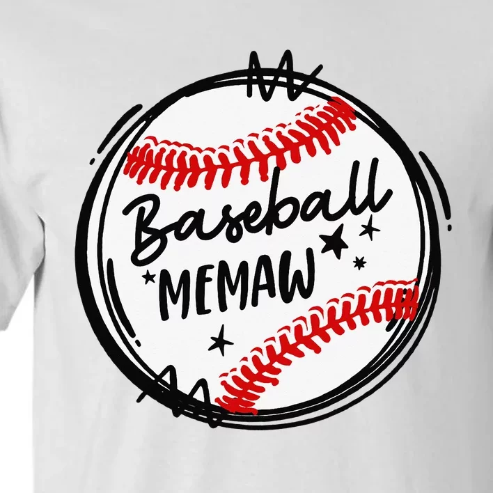 Baseball Memaw Grandma Christmas Mother's Day Tall T-Shirt