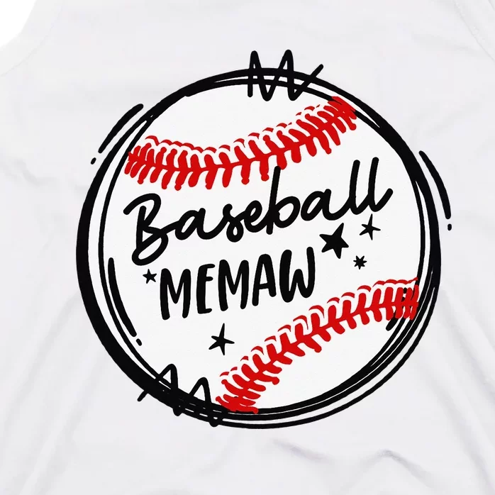 Baseball Memaw Grandma Christmas Mother's Day Tank Top