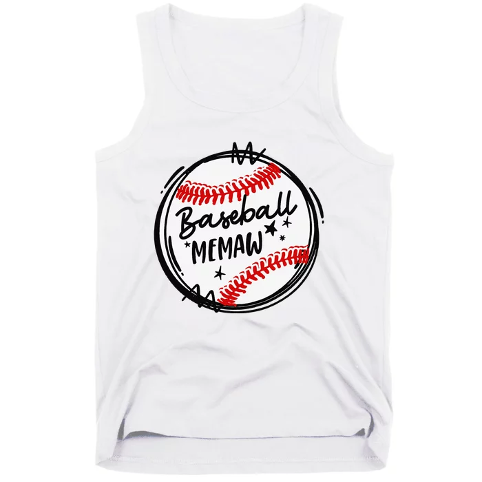 Baseball Memaw Grandma Christmas Mother's Day Tank Top