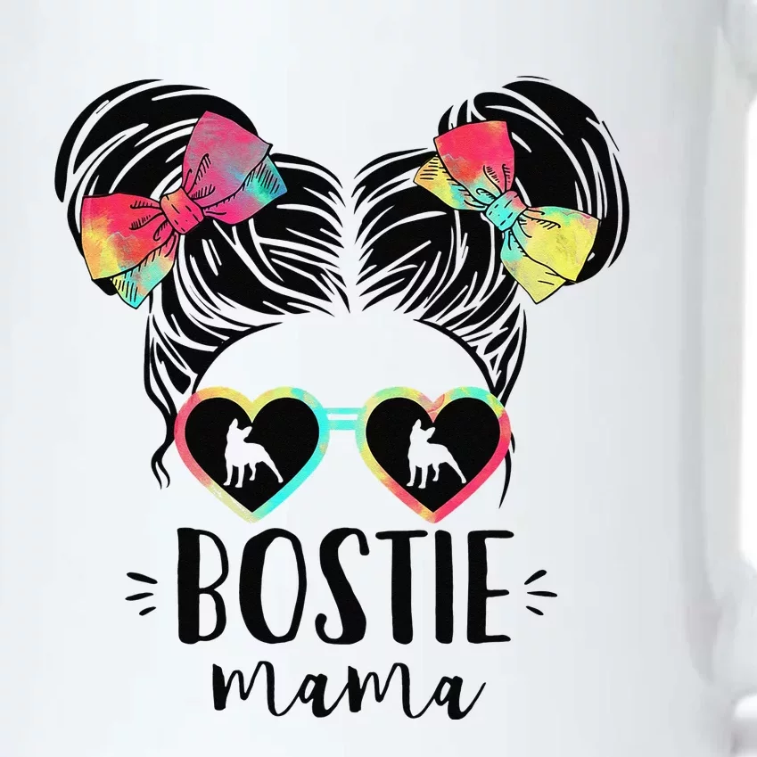 Bostie Mama Gifts Double Bun Hair Boston Terrier Gifts Mom Black Color Changing Mug