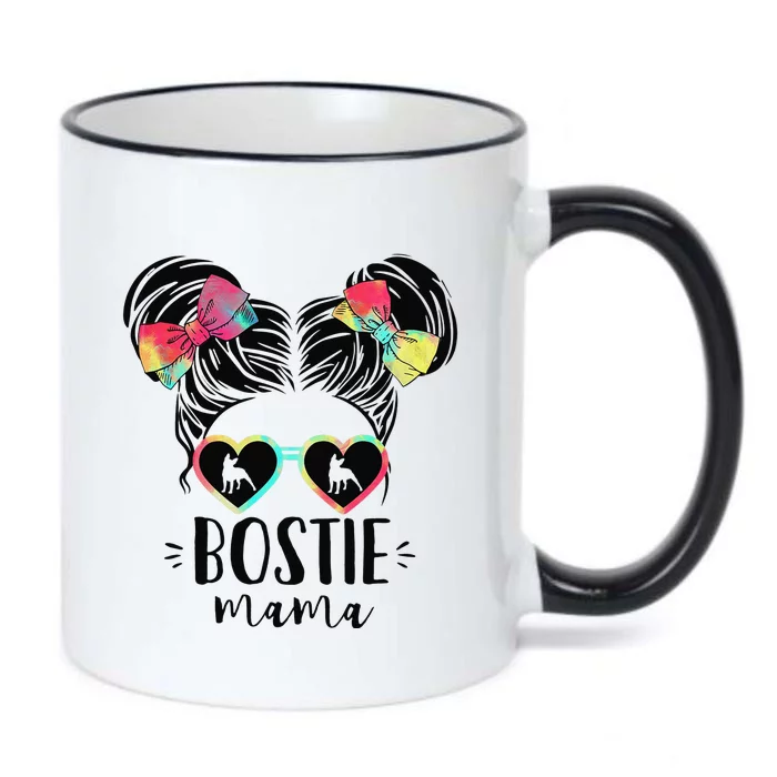 Bostie Mama Gifts Double Bun Hair Boston Terrier Gifts Mom Black Color Changing Mug