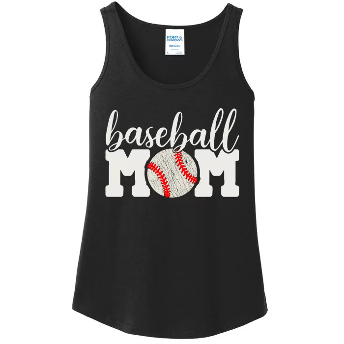 Baseball Mom Gift - Cheering Mother of Boy Outfit Ladies Essential Tank