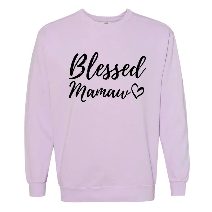 Blessed Mamaw Great Gift Christmas Family Matching Thanksgiving Gift Garment-Dyed Sweatshirt