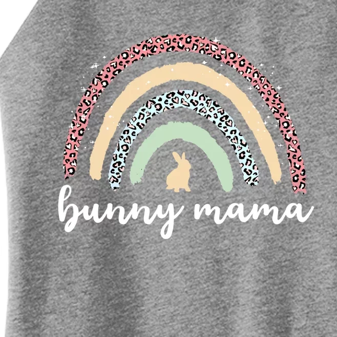 Bunny Mama Graphic Leopard Rainbow Mom Easter Gift Women’s Perfect Tri Rocker Tank