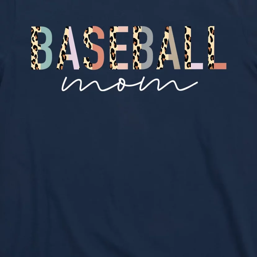 Baseball Mom Gifts Leopard Print Baseball Mama Mother's Day T-Shirt