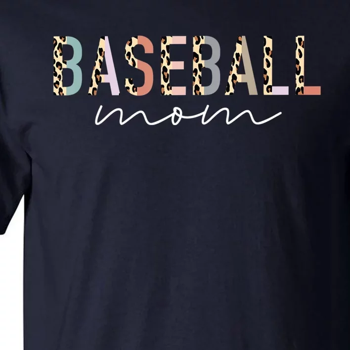 Baseball Mom Gifts Leopard Print Baseball Mama Mother's Day Tall T-Shirt