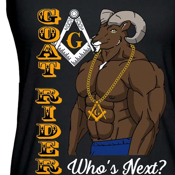 Brothers Masons Goat Rider Who's Next Masonic Father's Day Ladies Essential Flowy Tank