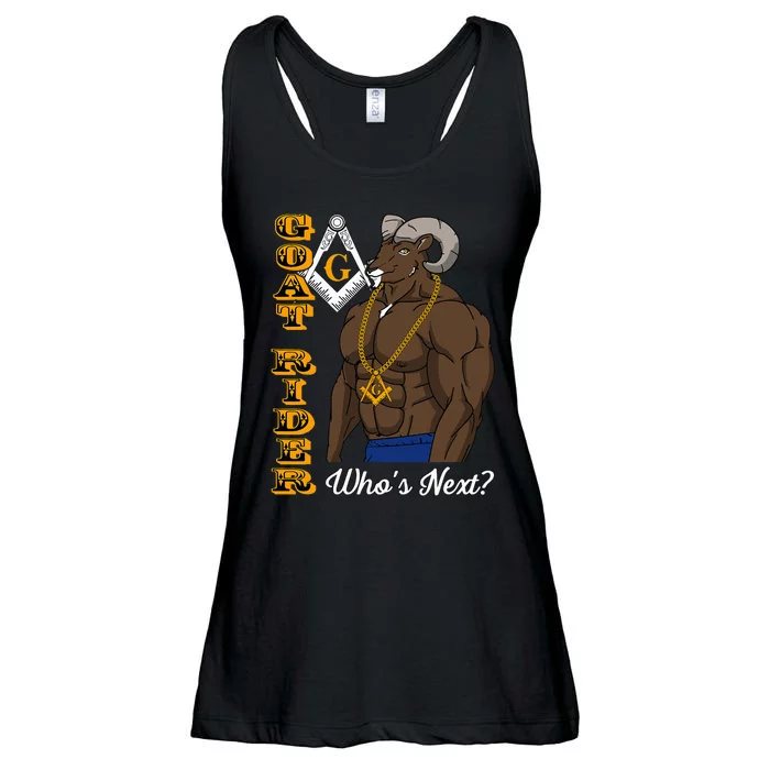 Brothers Masons Goat Rider Who's Next Masonic Father's Day Ladies Essential Flowy Tank